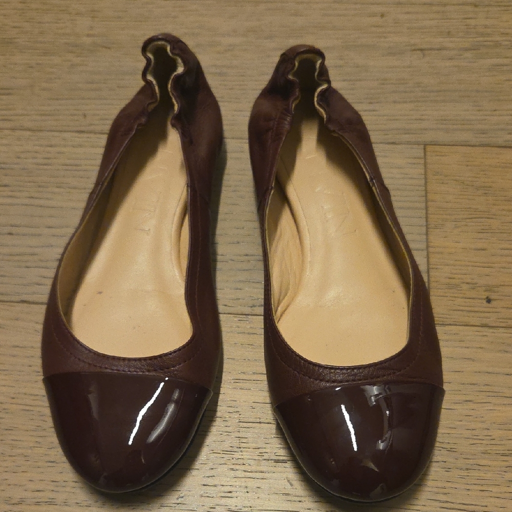 Marroon Lanvin Leather Flats